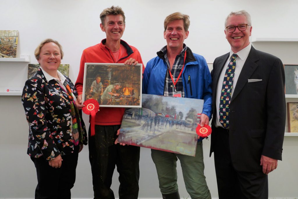 First Prize Robert Nelmes, Second Prize Tom Cringle at Paint Out Royal Norfolk Show 2017. Photo by Katy Jon Went