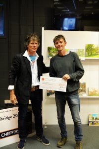 James Colman presenting First Prize in Oils to artist Robert Nelmes