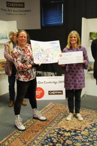 Artist Alice Thomson being presented with the Spirit of Cambridge Prize at POC2019