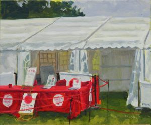 Artist Kate Gabriel, Paint Out Hub Red Ropes, Whitlingham, Oil, 10x12in, £275. Paint Out Norfolk 2020