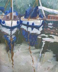Painting by Susanna Heath of Boats