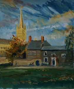 Painting by Neil Warren of Norwich Cathedral