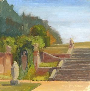 Painting by Jean Stevens of Blickling Hall Gardens