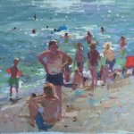 Artist Haidee-Jo Summers, 'Sunbathers', Oils, 10x14in unframed, 17x21in framed, £775