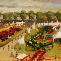 Artist Robert Nelmes, 'Norfolk Show Panoramic', Norfolk Showground, Oil, 30x40cm, £200