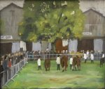 Artist Brian Korteling, 'Livestock Ring', Norfolk Showground, Oil, 18x15cm, Photo by KJW