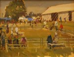 Artist Rod Major, 'Sheep Ring 2', Norfolk Showground, Oil on Board, 10x8in, £295