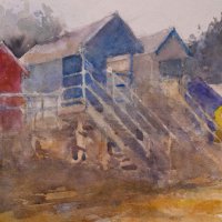 Richard Bond, 'Red, Blue and Yellow' watercolour at Paint Out Wells 2015 ©Mark Ivan Benfield Richard Bond, 'Red, Blue and Yellow' watercolour at Paint Out Wells 2015 ©Mark Ivan Benfield