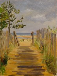 Artist Karen Adams, 'Over the Top', Wells-next-the-Sea, Oil, 16x12in, £200. Paint Out Wells 2018