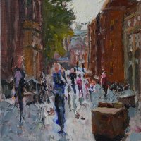 Artist: Emily Faludy, Title: From St. George's Bridge (Light Emerging), Location: St. Georges Bridge, Media: Oil, Size: 16x12in, £450