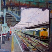 Artist: Tony Robinson, Title: No. 31 Diesel, Location: Norwich Station, Media: Oil, Size: 14x18in, £495