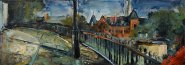 Artist: Susan Isaac, Title: Looking Toward 'The Royal', Location: Norwich Castle, Media: Oil, Size: 35x65cm, £600