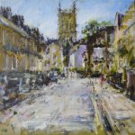 Artist: Andrew Horrod, Title: St John's Tower & Portugal Street, Location: Portugal Street, Jesus Green, Media: Acrylic, Size: 40x40cm, £490 SOLD
