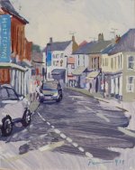 Artist: Emma Perring, Title: Grey Day, Holt Festival, Location: High St, Holt, Media: Oil, Size: 30x24cm, £220