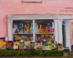 Artist: Kate Gabriel, Title: Crowe's Greengrocers, Location: Holt, Norfolk, Media: Oil, Size: 10x8in, £220. Paint Out Holt 2019 Second Prize