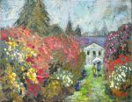 Artist Stephen Johnston, 'Luminous Light', Stody Lodge, Melton Constable, Norfolk, Oil on Fabric, 20x16in, £350. Paint Out Gardens 2019