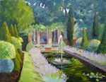 Artist Karen Adams, 'Ripples and Splashes', Hunworth Hall, Norfolk, Oil, 18x14in, £270. Paint Out Gardens 2019