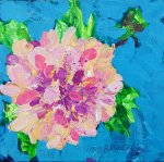 Artist Mary Blue Brady, 'Unyielding sunlight everpresent', Hunworth Hall, Norfolk, Acrylic Mixed Media, 15x15cm, £150. Paint Out Gardens 2019