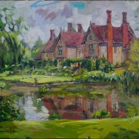 Artist Robert Nelmes, 'A Little Piece of England', Elsing Hall, Dereham, Norfolk, Oil, 16x12in, £700. Paint Out Gardens 2019
