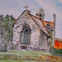 Artist Eloise O'Hare, 'Trinity Tryptic', Bishop's House Gardens, Norwich, Mixed Media, 7.5x10.5in(1), £110 (£300 set). Paint Out Gardens 2019, Spirit of Plein Air Award