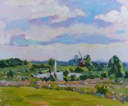 Artist Emily Faludy, 'The Broads at How Hill', How Hill, Oil, 10x12in, £350. Paint Out Norfolk 2019