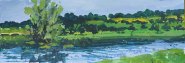 Artist Mary Blue Brady, Willow at the Waters Edge, Surlingham, Mixed Media, 15x40in, £125. Paint Out Norfolk 2020