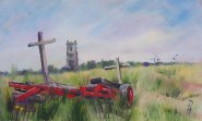 Artist Patricia Harper, Dune and Out, Winterton Beach, Oil, 18x30cm, £160. Paint Out Norfolk 2020