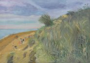 Julian Lovegrove, Sunny Day in the Dunes, Winterton-on-Sea, Oil, 10x14in, £225. Paint Out Norfolk 2020