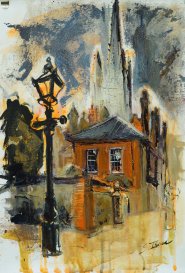 Susan Isaac, A Georgian Front (Cathedral Close, Norwich), Norwich, Oil, 55x40cm, £480. Paint Out Norfolk 2020