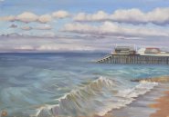 Artist Charlotte Kearsley, High Tide at Cromer, Cromer, Oil, xcm, £200. Paint Out Norfolk 2020