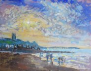 Artist Stephen Johnston, Just in Time, Cromer, Oil, 16x20in, £350. Paint Out Norfolk 2020