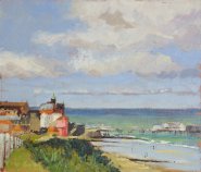Artist Mo Teeuw, Cromer Reflections, Cromer, Oil, 12x14in, £420. Paint Out Norfolk 2020