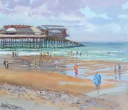 Artist Paul Alcock, Cromer Beach, Cromer, Oil, 12x14in, £400. Paint Out Norfolk 2020