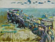 Artist Jack Godfrey, Cromer Dazzled, Cromer Pier, Oil, 12x16in, £285. Paint Out Norfolk 2020