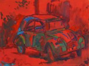 Artist Jack Godfrey, 2cv6 Special, Filby, Oil, 10x14in, £265. Paint Out Norfolk 2020