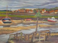 Artist Charlotte Kearsley, Wading, Wells-next-the-Sea, Wells-next-the-Sea, Oil, xcm, £220. Paint Out Norfolk 2020
