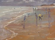 Artist Paul Alcock, A Grey Day on Happisburgh Beach, Happisburgh, Oil, 10x14in, £375. Paint Out Norfolk 2020