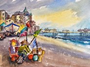 Artist Karin Christensen, Fishing Tackle, Cromer, Cromer, Watercolour, 30x40cm, £180. Paint Out Norfolk 2020