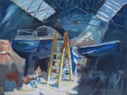 Artist Stephen Johnston, Sky light, Whitlingham, Trowse, Oil, 12x16in, £180. Paint Out Norfolk 2021