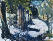 Artist Susan Isaac, Six Pillars - Cathedral Infirmary, The Infirmary, Norfolk, Oil, 60x75cm, £700.