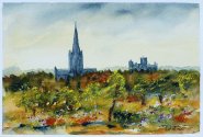 Artist Celia Olsson, From the Heath, Norwich, Norfolk, Mixed Media, 7x11in, £175