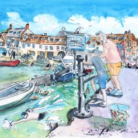 Artist Eloise O'Hare, Bouys bouys bouys, Wells-next-the-Sea, Norfolk, Mixed Media, 50x60cm, £400. Paint Out Norfolk 2021