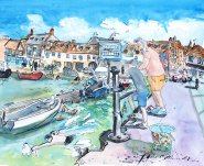 Artist Eloise O'Hare, Bouys bouys bouys, Wells-next-the-Sea, Norfolk, Mixed Media, 50x60cm, £400. Paint Out Norfolk 2021