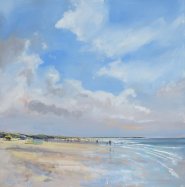 Artist Tom Cringle, Brancaster weather brewing (hot day)., Brancaster, Norfolk, Acrylic, 80x80cm, £750.
