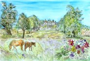 Artist Eloise O'Hare, My little Ponies, Gunton Park, Norfolk, Mixed Media, 75x60cm, £650