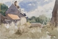 Artist Richard Bond, Norfolk churchyard in June, Ludham, Norfolk, Watercolour, 8x12in, £200. Paint Out Ludham 2022