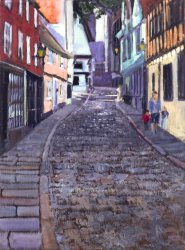 Painting by Hannah Bruce of Elm Hill, Norwich