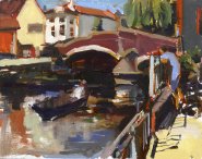 Painting by Rydal-Hanbury of Fye Bridge,Norfolk