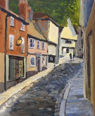 Painting by Neil Warren of Elm Hill, Norwich