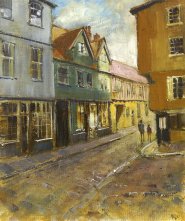 Painting by Louise Garrett of Elm Hill, Norwich